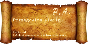 Pozsegovits Aladin névjegykártya